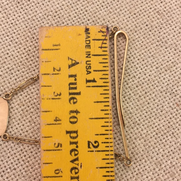 Vintage 14k Gold Tie Clip Chain & Initials “CPW” - Picture 13 of 14